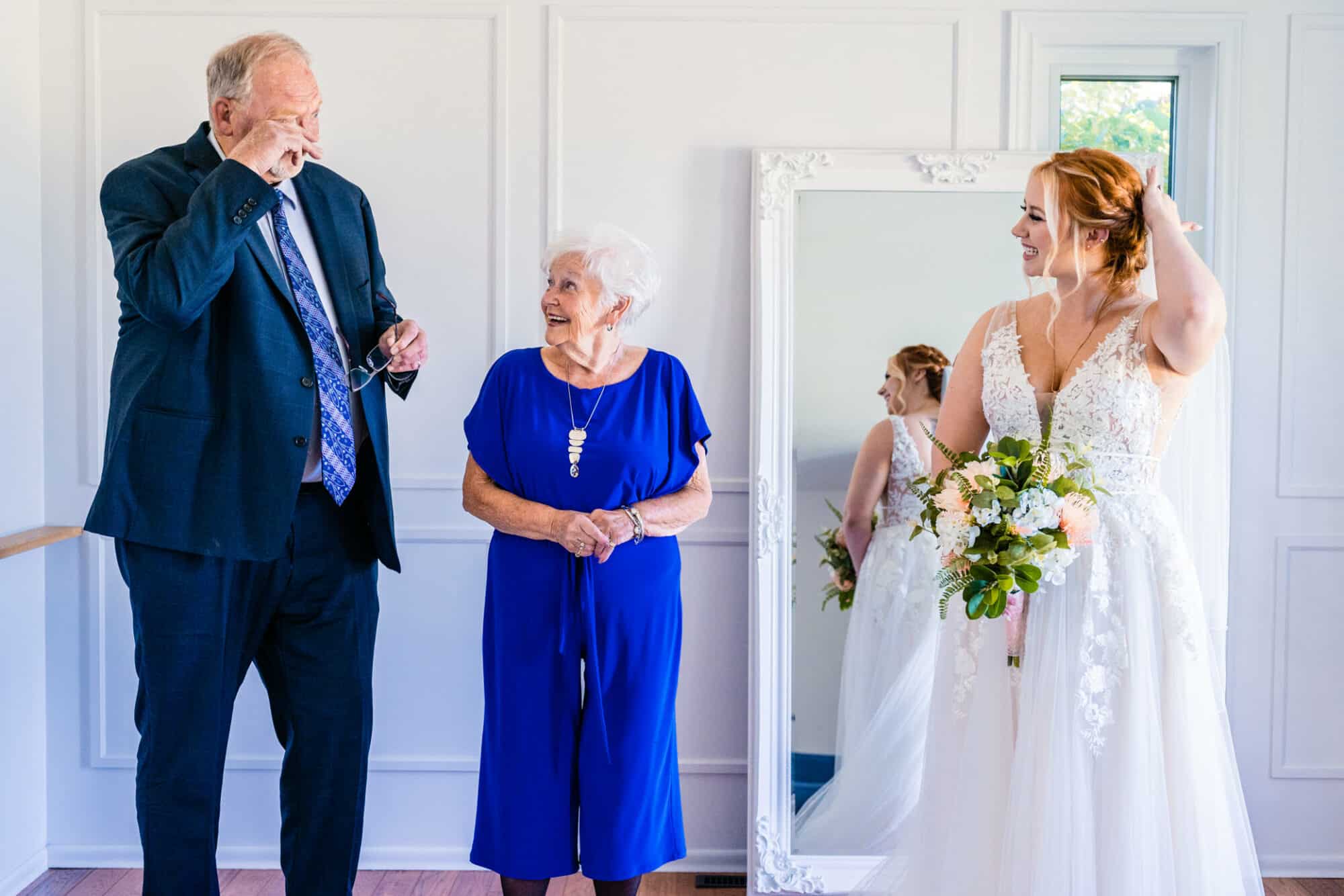 Grandpa sheds tear after seeing granddaughter and wedding dress at Starlit point Wedding Venue